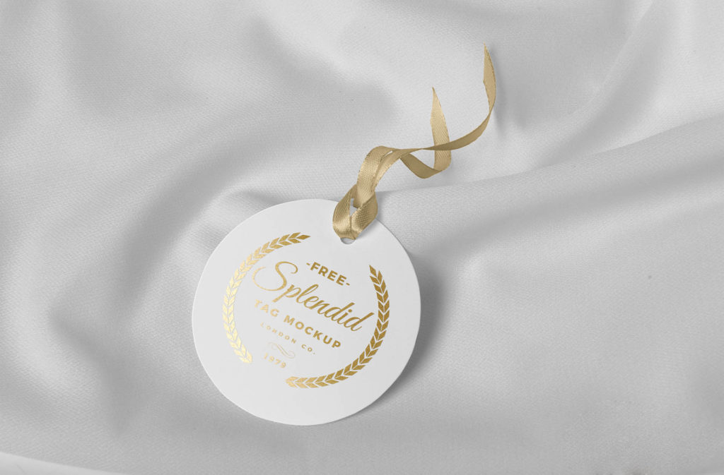 Download Circle Tag Mockup Free : Glossy Bracelet With Paper Label ...