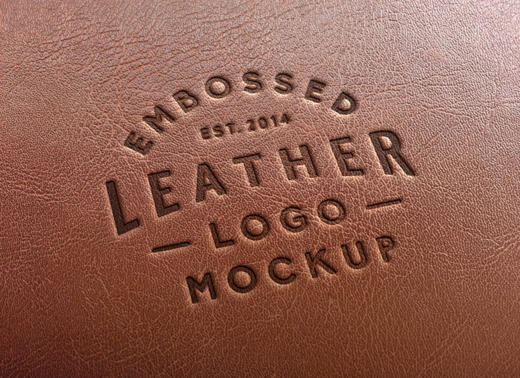 Free Leather Embossed Logo Mockup Mockup City