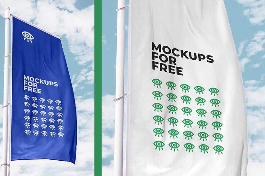 Download Free Vertical Flag Mockup Mockup City PSD Mockup Templates
