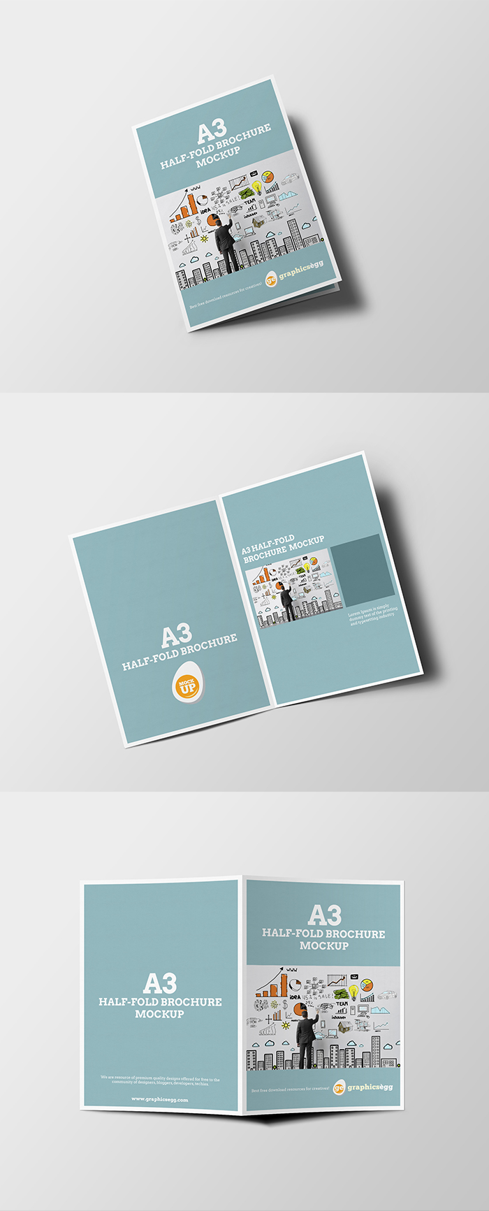 A3 Half-Fold Brochure Mockup