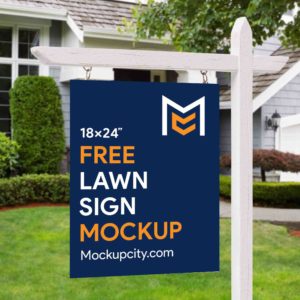 Free Lawn Sign Mockup by Mockup City