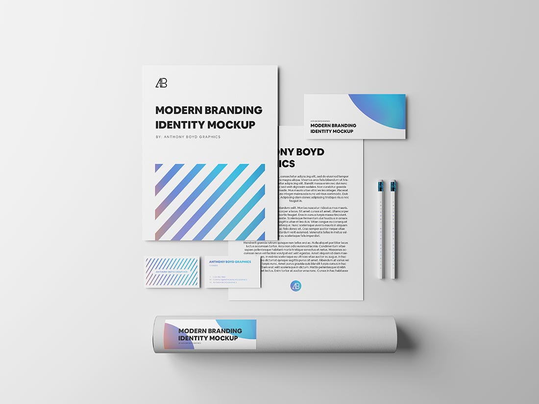 Modern Branding Identity Mockup Vol.4 by Anthony Boyd Graphics