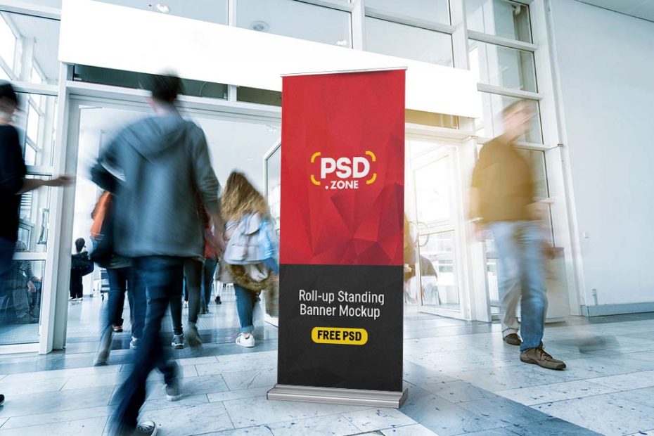 Download Free Roll Up Standing Banner Mockup Mockup City Yellowimages Mockups