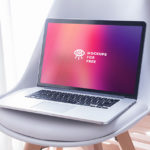 A Laptop on Chair Mockup
