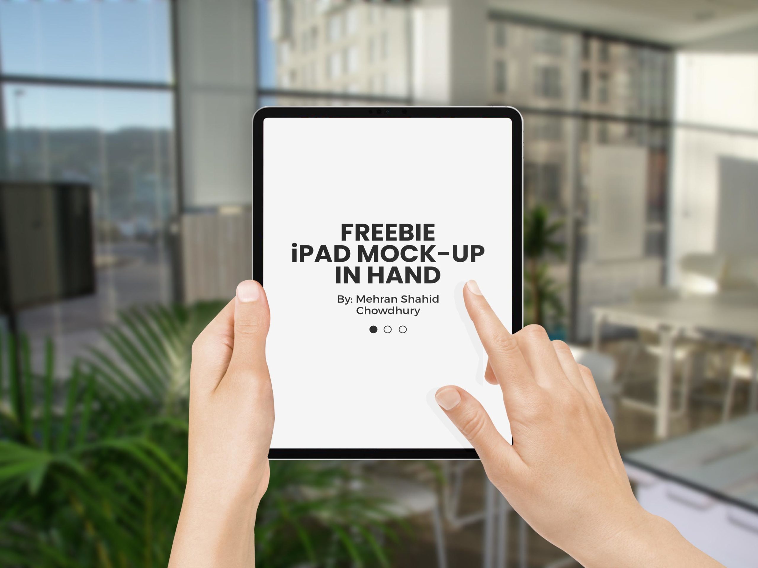 iPad Pro 2018 in Hand Mockup
