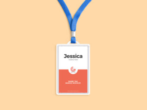 Simple ID Card with Blue Ribbon