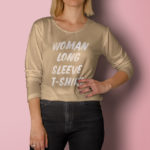 Women wearing cream colour long sleeve t shirt with black pant