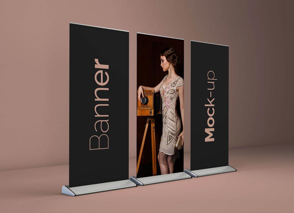 Roll Up Banner Free Mockup