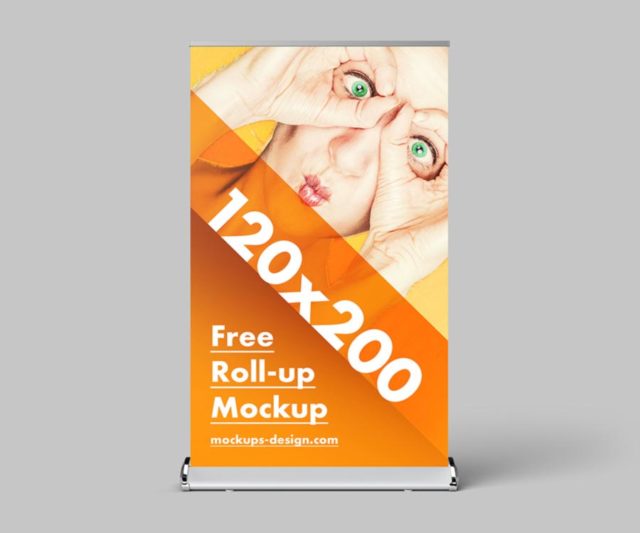 Free Roll Up Standing Banner Mockup - Mockup City