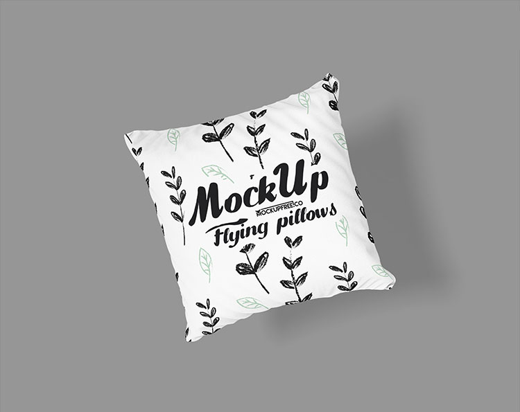 Free Flying Pillow Mockup