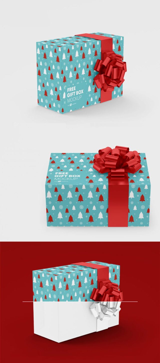 Free Gift Box Mockup - Mockup City