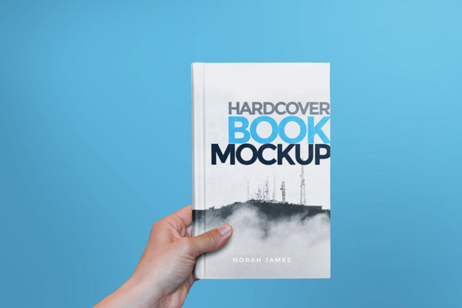 Hardcover Book in Hand Mockup