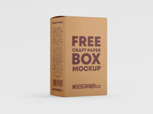 Free Kraft Paper Box Mockup PSD