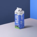 Free Milk Box Mockup PSD