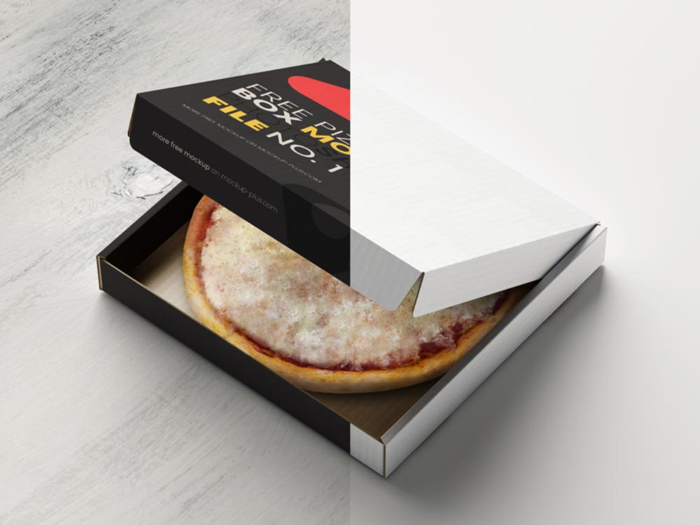 Small Pizza Box PSD Mockup, Opened and Closed – Original Mockups