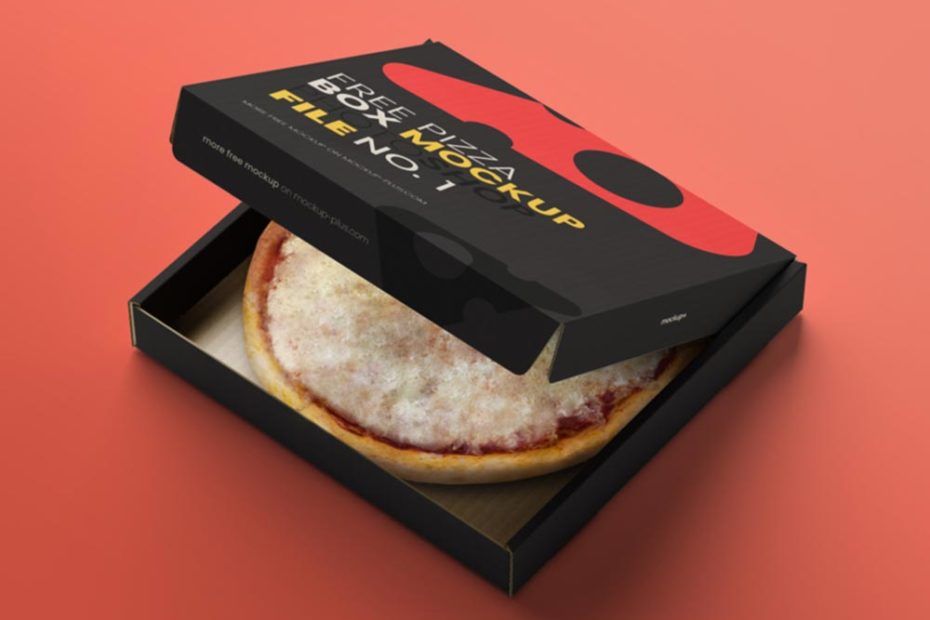 Free Opened Pizza Box Mockup