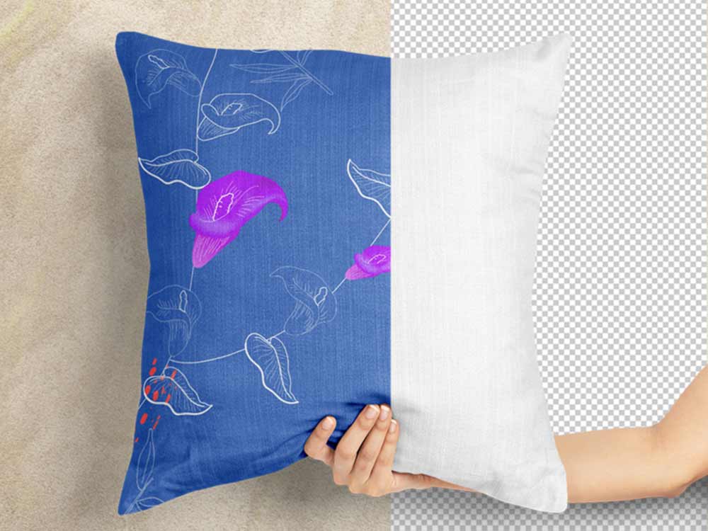 Pillow in Hand Mockup