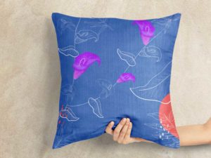 Free Pillow in Hand Mockup