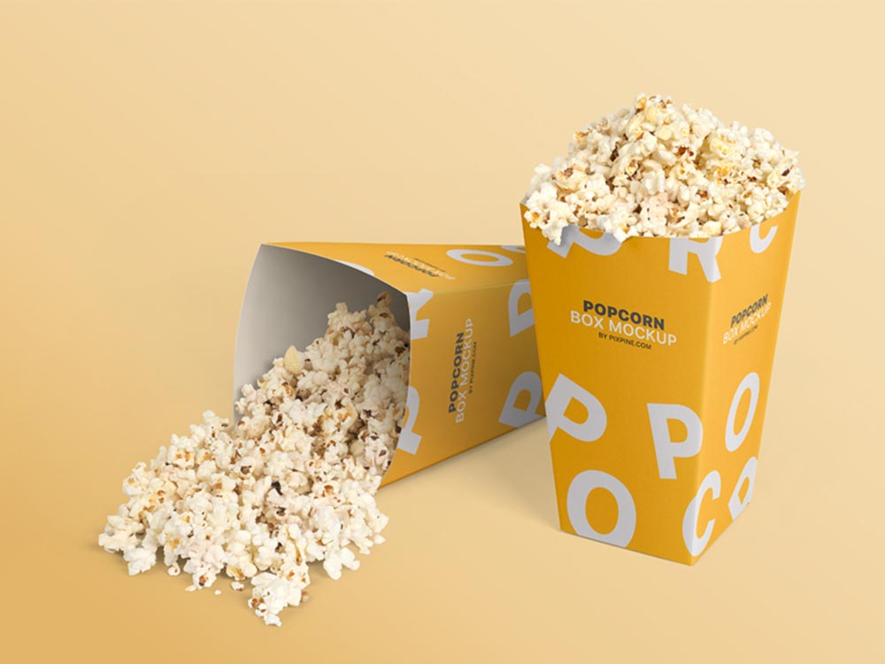 Free Popcorn Box Mockup PSD