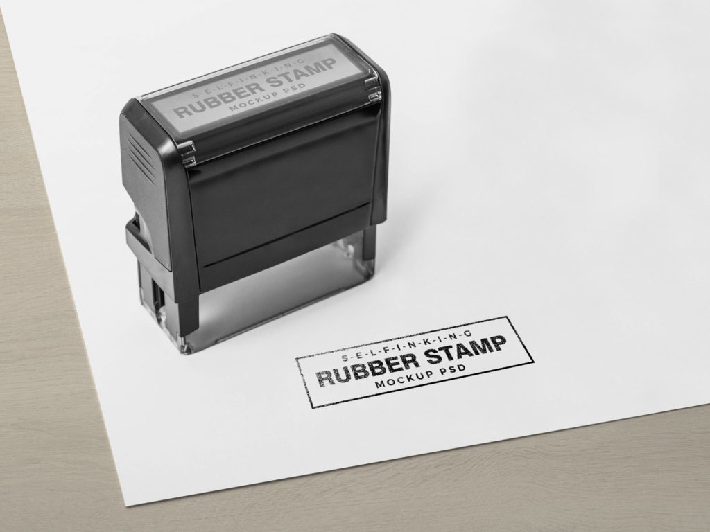 Rectangular Rubber Stamp Mockup