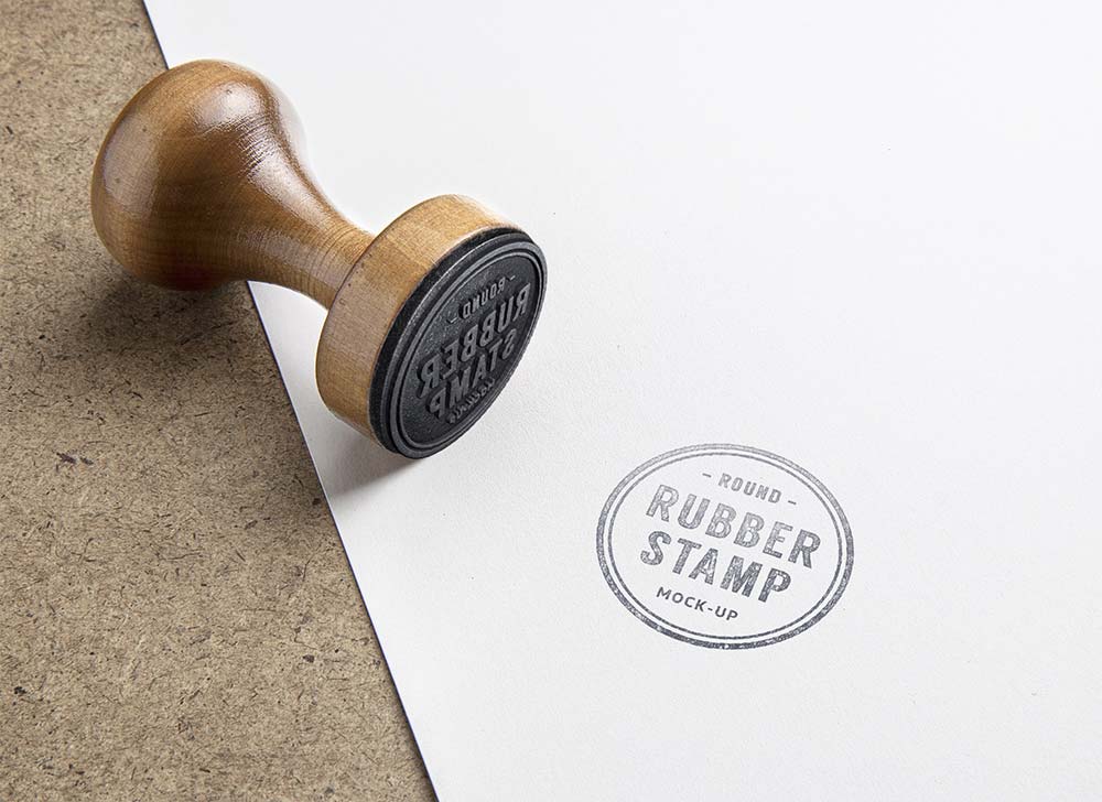 Round Rubber Stamp Mockup