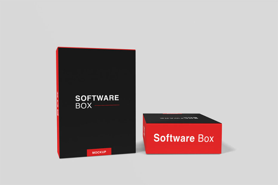 Free Software Box PSD Mockup