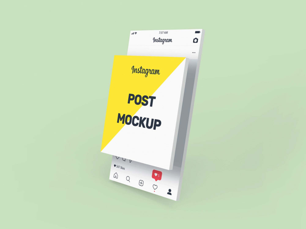 Free 3D Instagram Post Mockup