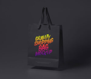 Free Black Shopping Bag Mockup