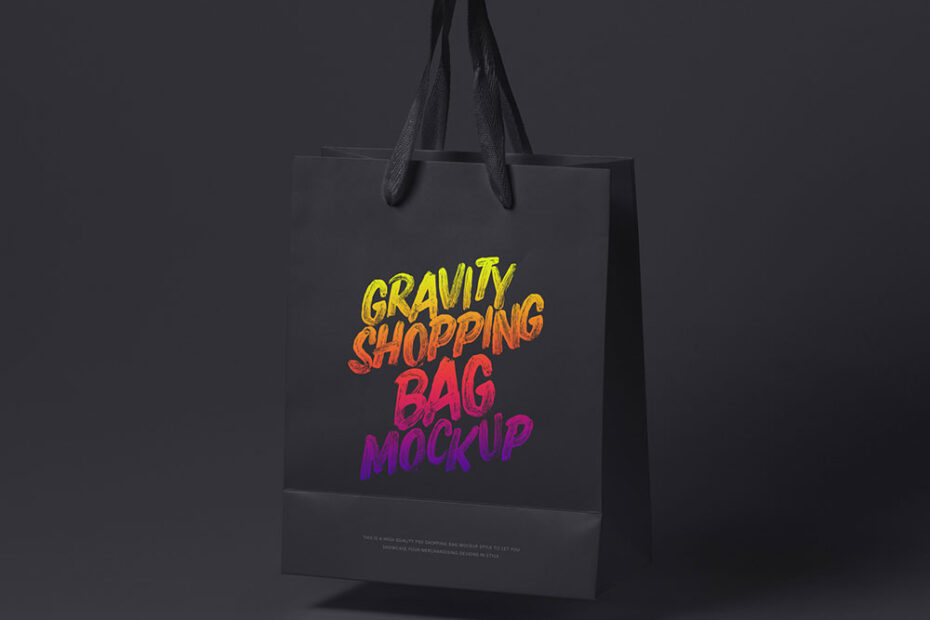Free Black Shopping Bag Mockup