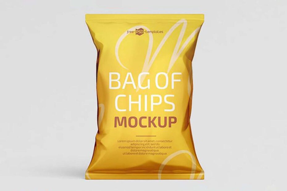 Free Chips Bag PSD Mockup