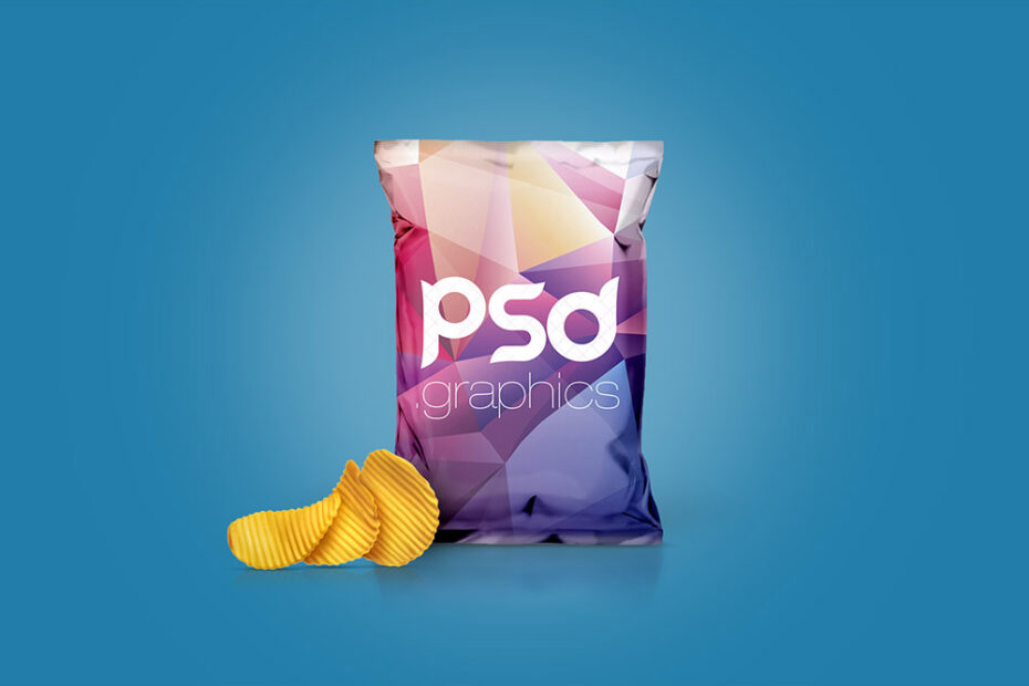 Free Chips Foil Bag Mockup PSD