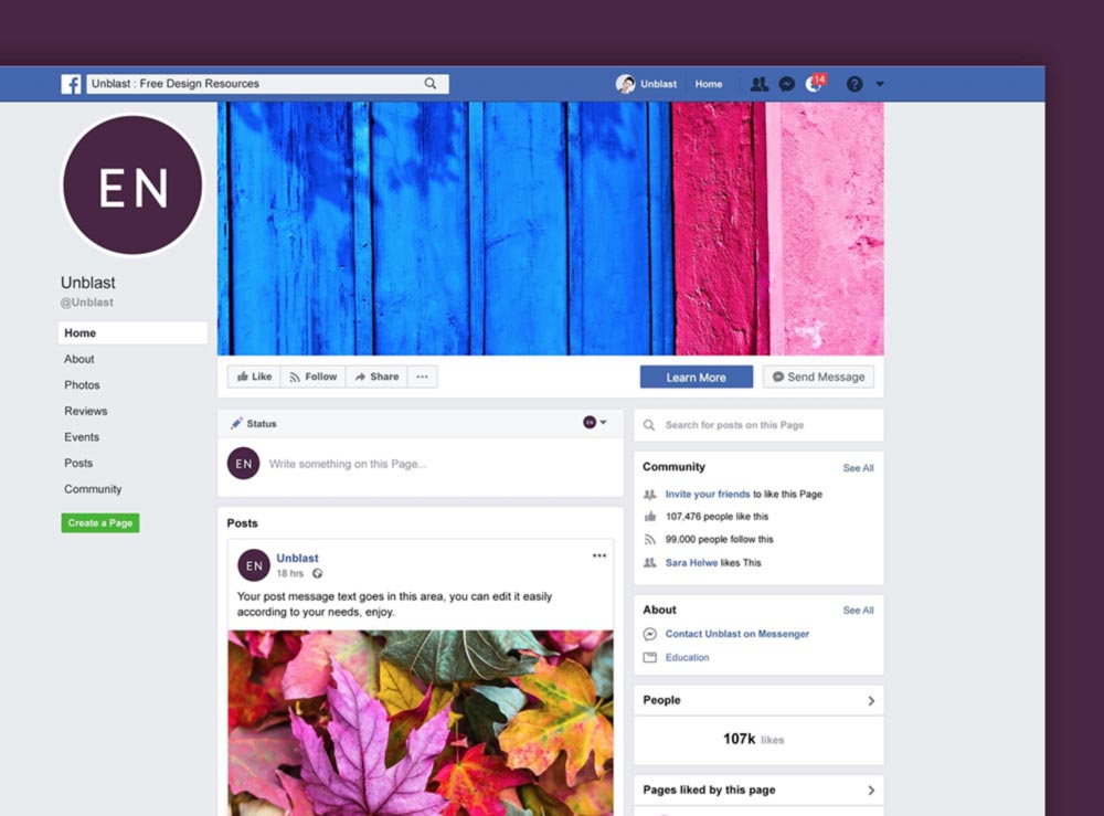 Facebook Page Mockup