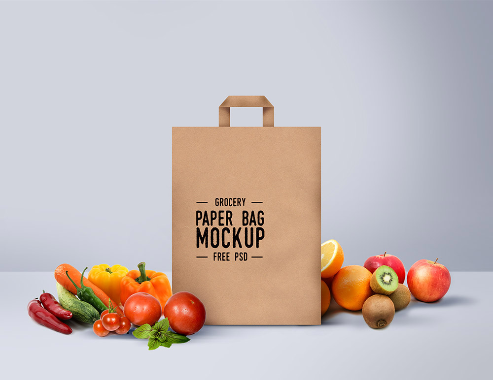 Free Grocery Bag Mockup