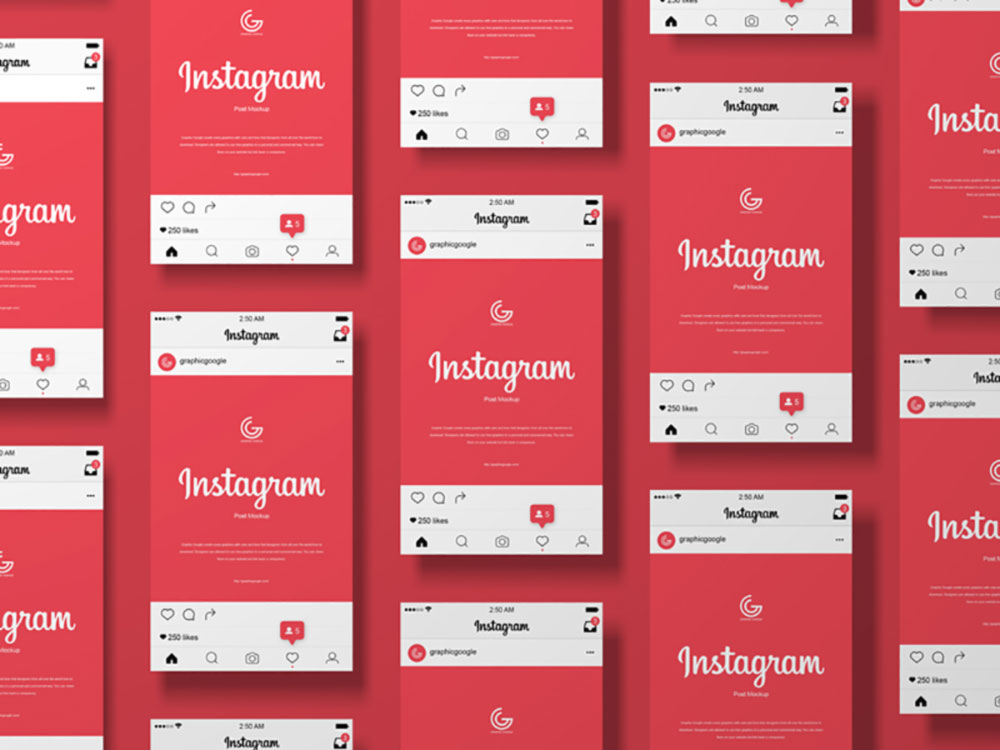 instagram grid template mockup