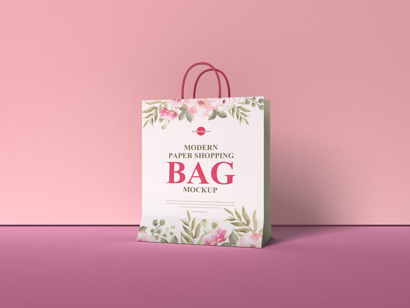 Modern Paper Shopping Bag Mockup