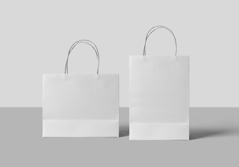 Paper Shopping Bags PSD Mockup