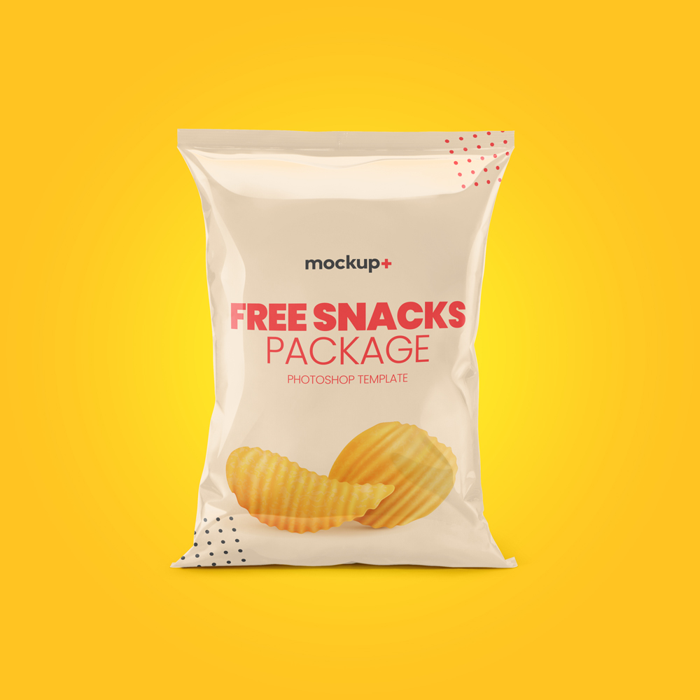Free Snacks Bag Mockup