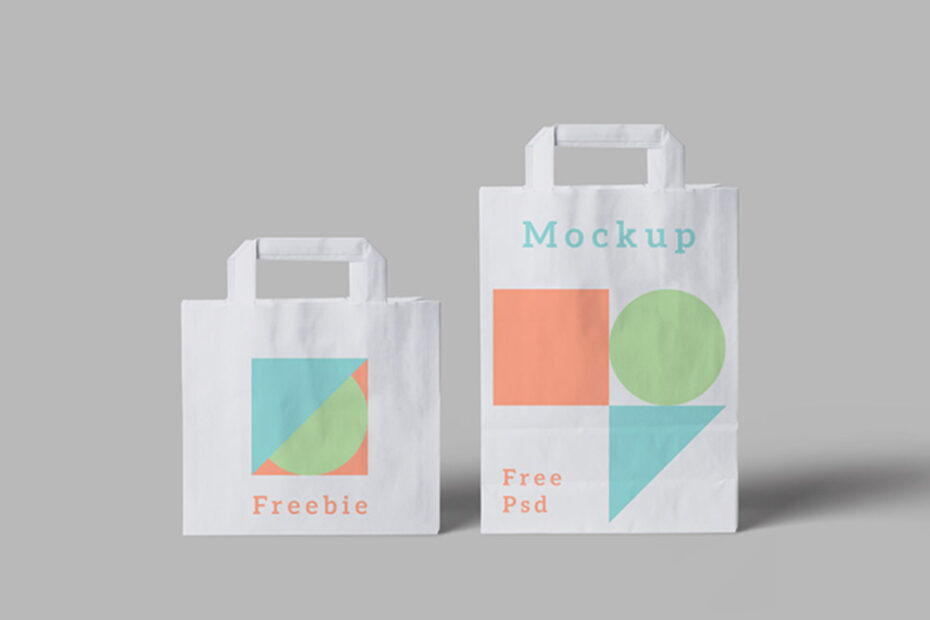 Free White Paper Bags Mockup