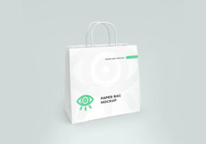 Free White Paper Shopping Bag Mockup PSD