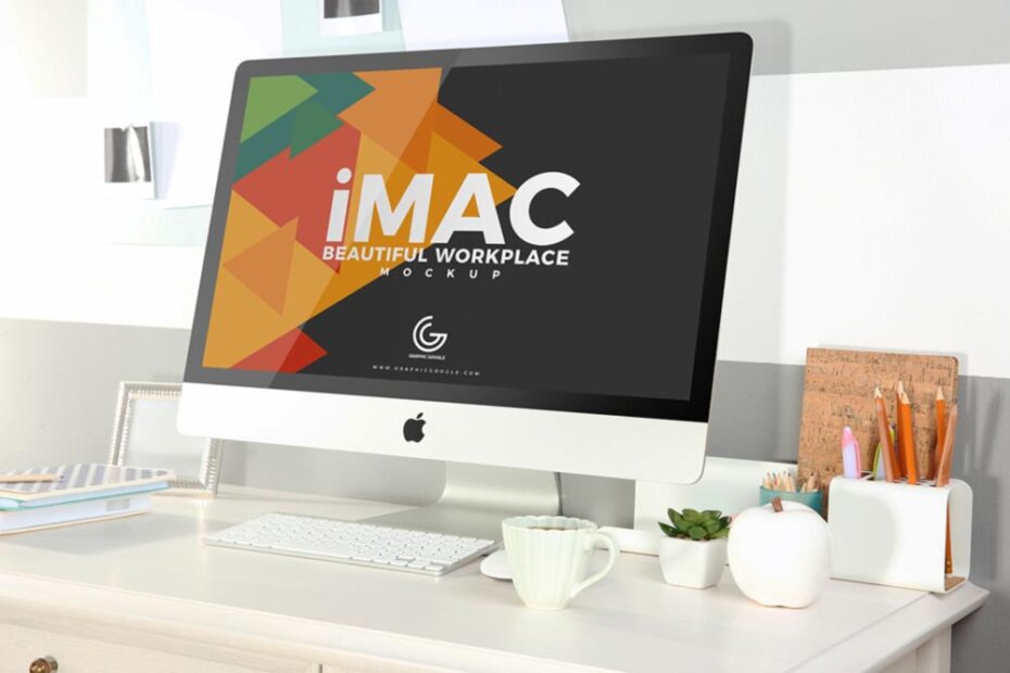Free Workplace iMac Mockup