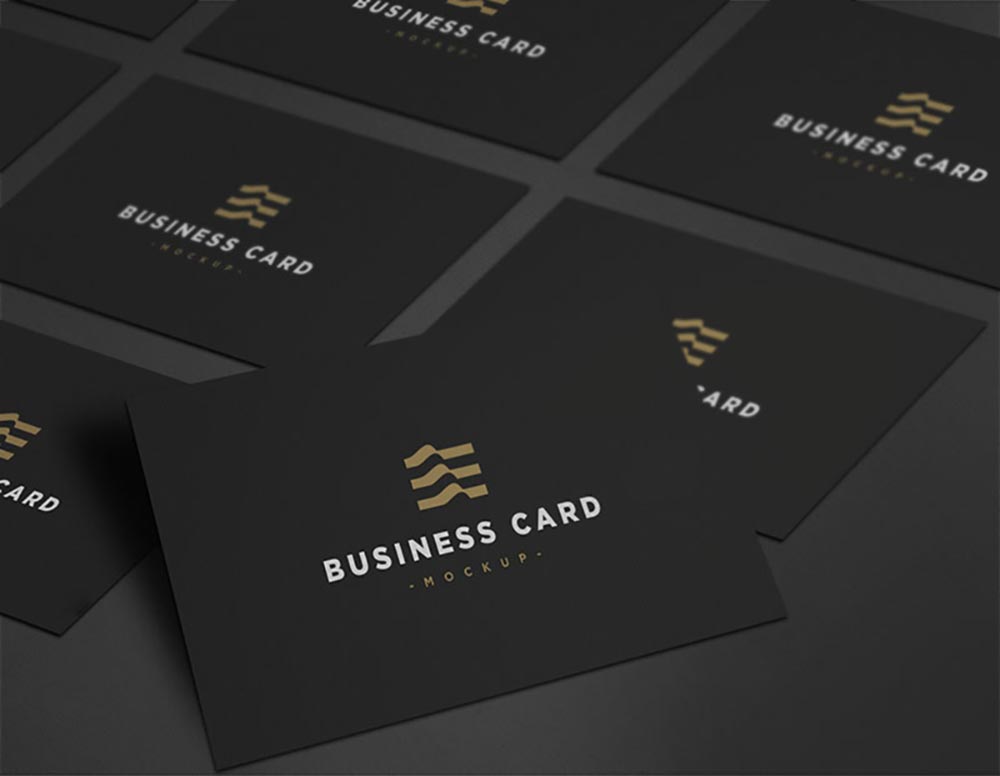 Black Business Card Mockup PSD