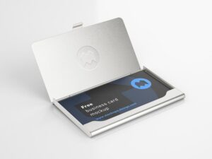 Free Business Card Holder Mockup PSD
