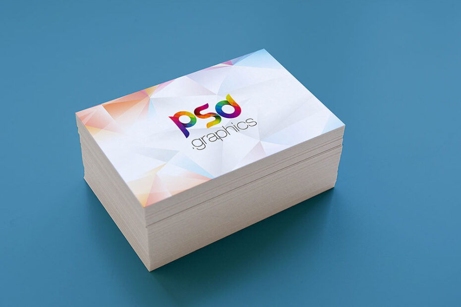 Free Business Card Stack Mockup PSD