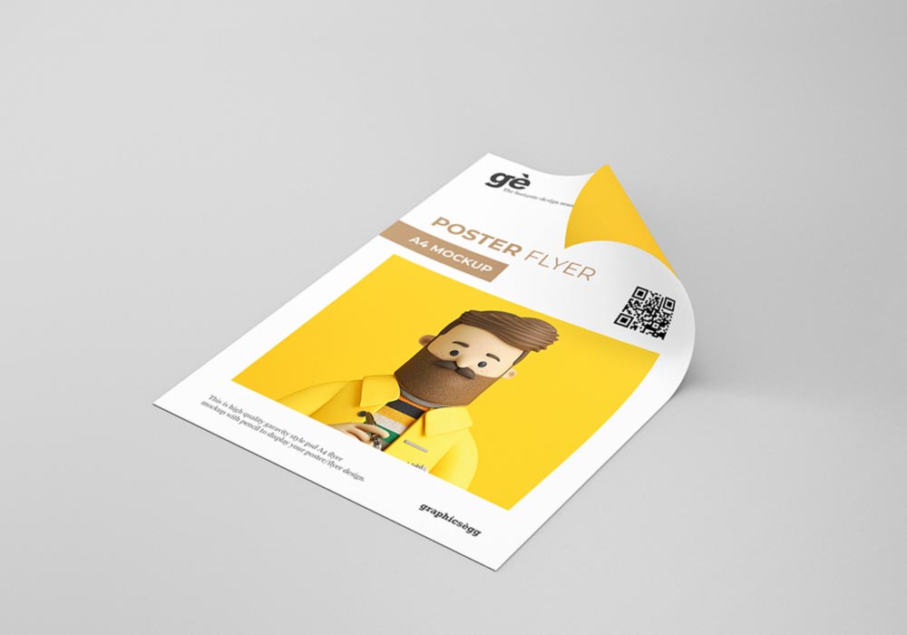 Curly Paper Flyer Mockup