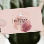 Free Girl Holding Business Card Mockup