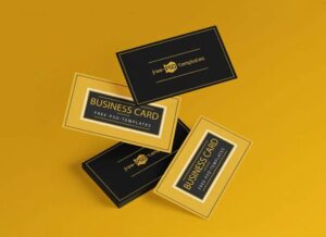 Free Gravity Business Cards Mockup