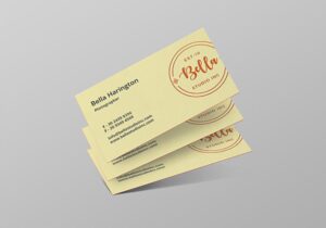 Free Letterpress Business Card Mockup PSD