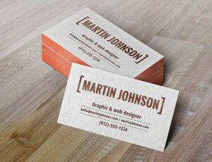 Free Letterpress Business Card PSD Mockup
