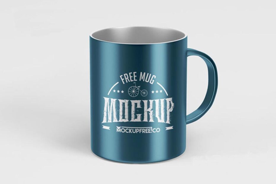Free Metallic Mug Mockup PSD