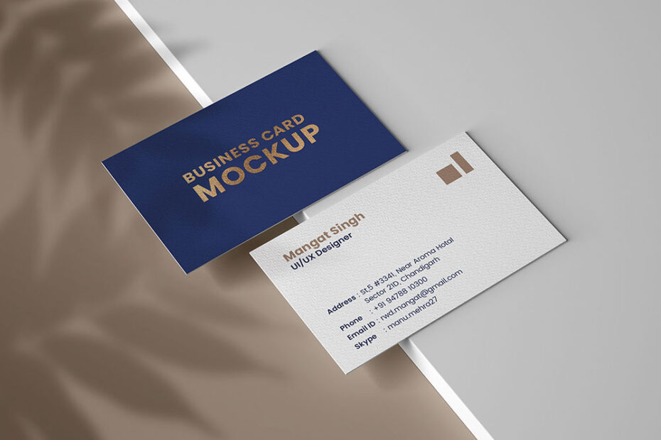 Free Perspective Business Card Mockup PSD